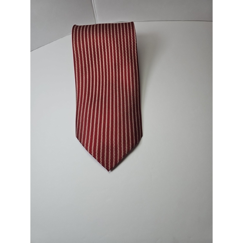 Cravatte MEN'S TIE‎ 100% Silk Necktie Red Striped